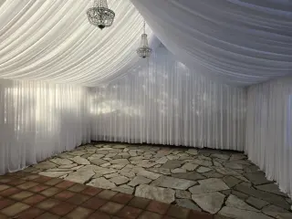 Decoración de tela para carpas
