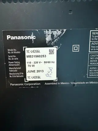 Remato TV Panasonic de Pantalla Plana de 42" a 200 soles