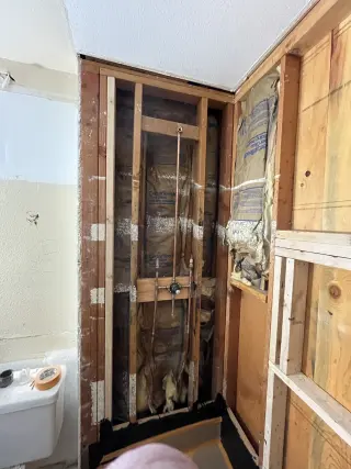 Proyecto de Renovación del Hogar - Estructura de Pared y Plomería