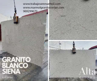 Granito Blanco Siena, para tableros decocina, baños, pisos, paredes , counters
