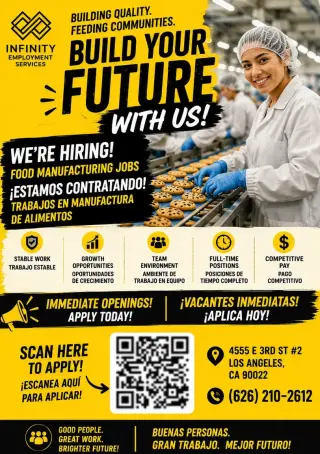 🚨 THE FOOD INDUSTRY IS HIRING | LA INDUSTRIA DE ALIMENTOS ESTÁ CONTRATANDO 🚨