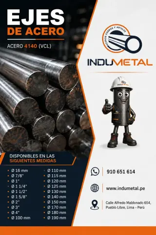 Ejes Redondos, Bocinas, Barras Cuadradas  - Acero 1020, 1045, 4140, 4340