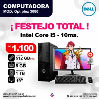 PC OPTIPLEX 3080 Intel core i5 - 10ma.