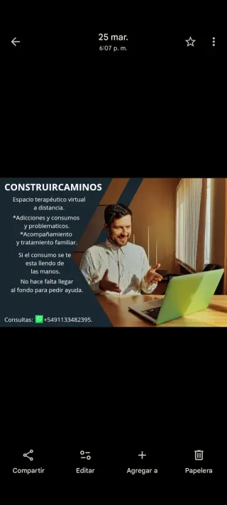 Terapia virtual a distancia.