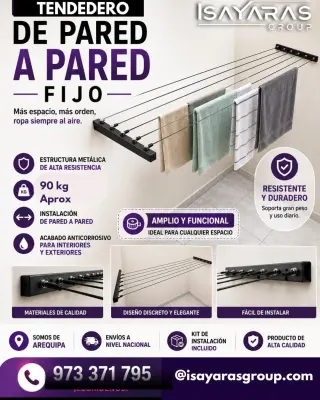 ¡TENDEDERO FIJO PARED A PARED – ISAYARAS GROU