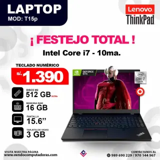Laptop T15p core i7 - 10ma