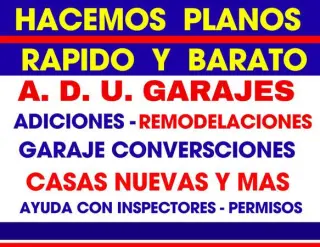 PLANOS BARATOS Y RAPIDO... PERMISOS..RESIDENCIAL.COMERCIAL. AYUDA CON INPECTORES