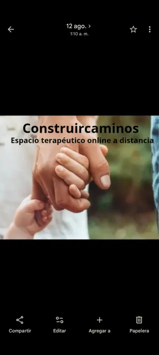 Espacio terapéutico online a distancia.