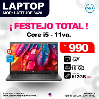 Laptop DELL Intel core i5 - 11va. LATITUDE 3420
