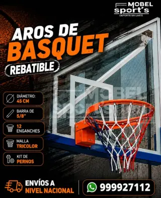 Canasta de basquet / soporta el peso de un jugador / mobel sports