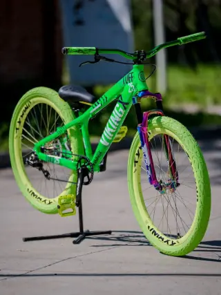 Custom BMX Bike with Neon Green Tires