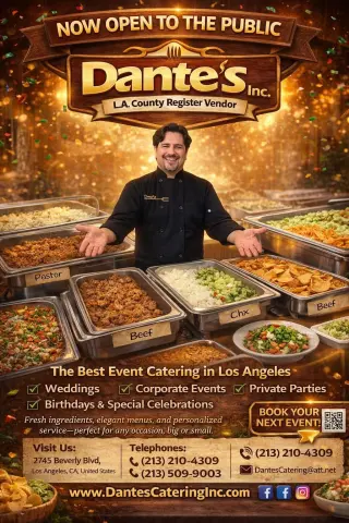 🍽️ Dante’s Catering Inc. – Now Open to the Public in Los Angeles! 🎉