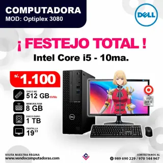 PC OPTIPLEX 3080 Intel core i5 - 10ma.