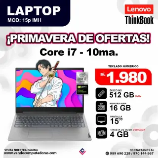 Laptop Lenovo Thinkbook 15p IMH core i7 - 10ma.
