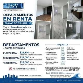 DEPARTAMENTOS EN RENTA – PLAYAS DE TIJUANA