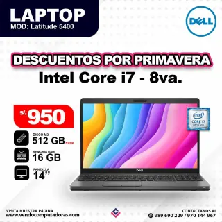 Laptop del Core i7 - 8va / 5400