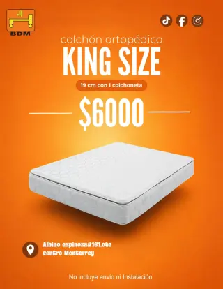 ¿Ya conoces nuestro Colchón Ortopédico King Size de 19 cm en Monterrey?