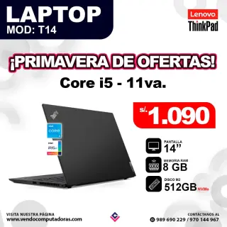 Laptop Lenovo THINKPAD T14 core I5 - 11va.