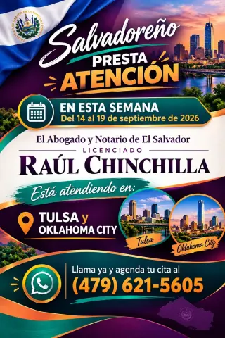 ATENCIÓN SALVADOREÑOS EN TULSA, OKLAHOMA CITY Y OKLAHOMA
