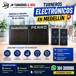 EN MEDELLÍN - TURNEROS ELECTRÓNICOS OFICINAS - PUNTOS COMIDA RÁPIDA