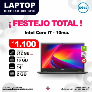 Laptop DELL Intel core i7 - 10ma Latitude 3410