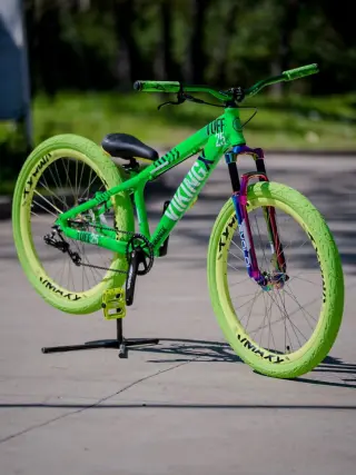 Custom BMX Bike with Neon Green Tires