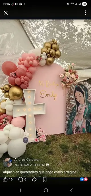 Hermosa Decoración de Fiesta para Bautizo