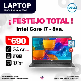Laptop DELL Intel core i7 - 8va.