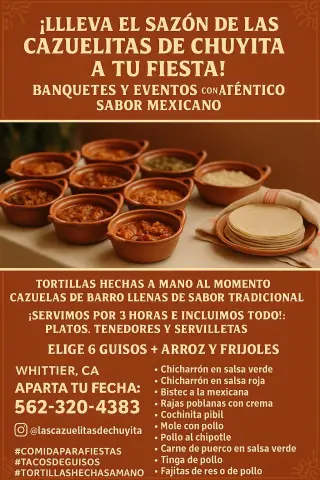 Cazuelitas de guisados con tortillas hechas a mano