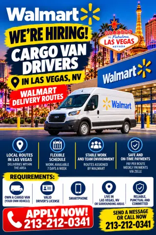 ¡ESTAMOS CONTRATANDO CONDUCTORES CON VAN EN LAS VEGAS, NV!