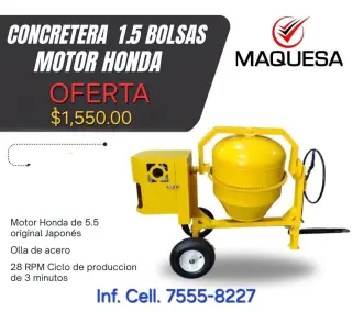 Concretera JF-HONDA 1.5 Bolsas motor GX160 OFERTA Mes de Agosto.