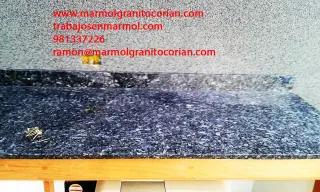 Granito Azul Labrador, para tableros de cocinas, baños, pisos, paredes