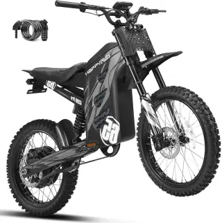 HAPPYRUN G300 Pro Electric Dirt Bike for Adults, 72V 30Ah Battery