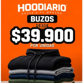 Buzos Hoodies Unisex desde $39.900 | Algodón Perchado | Hoodiario