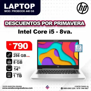 Laptop HP Intel Core i5 - 8va. Generacion
