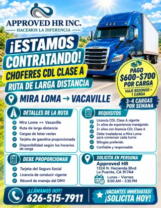 Chofer de Camiionetas Clase A