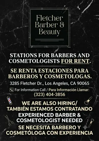 Estaciones para Barberos y Cosmetólogos en Renta