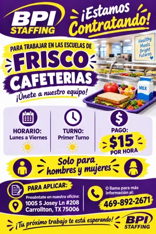 🏫 NOW HIRING – SCHOOL CAFETERIA & CUSTODIAL POSITIONS! 🏫