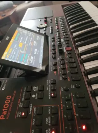 Korg Pa1000 61-Key Semi-Weighted Arranger Keyboard w/ Speakers Touchscreen Red