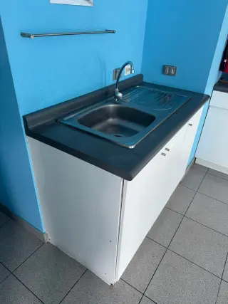 Mueble para cocina con lavadero de acero inoxidable y Gabinete de 3 puertas