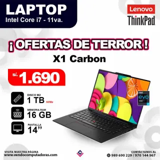 Laptop LENOVO THINKPAD core i7 - 11va / X1 Carbon Gen 9