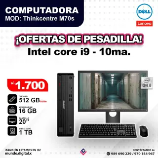Computadora LENOVO THINKCENTRE & DELL Core i9 - 10ma / M70s