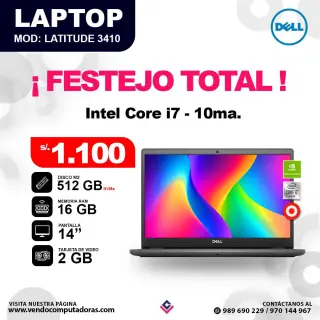 Laptop DELL Intel core i7 - 10ma Latitude 3410