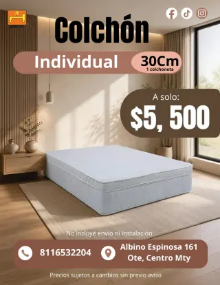 ¿Buscas un Colchón Individual Ortopédico de 30 cm  en Monterrey ?