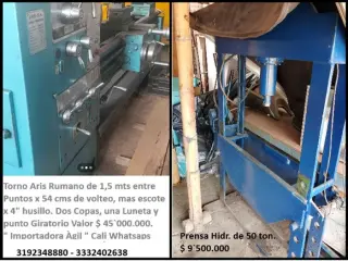 Torno  Pesado de 1.5 mts. Y Prensa Hidr. de 50 Ton.