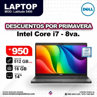 Laptop del Core i7 - 8va / 5400