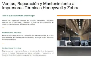 Venta, Reparacion y servicio de mantenimiento a Zebra, Honeywell, Sato.