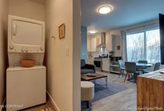 furnishede one-bedroom, one-bathroom apartment with stunning mountain views