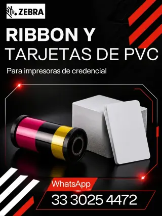Venta de Consumibles Ribbon(cinta), tarjetas de PVC para Zebra y Entrust