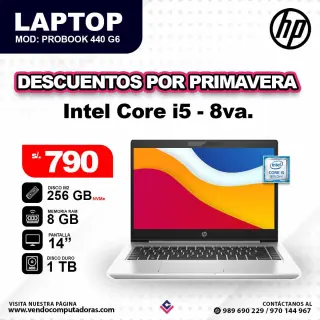 Laptop HP Intel Core i5 - 8va. Generacion